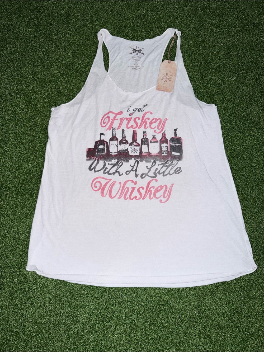 NWT Bow & Arrow 78 I Get Friskey With A Little Whiskey Tank Top L